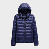 Leichte Steppjacke mit Kapuze in Marineblau