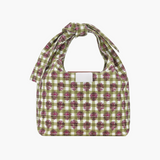 Blumen-Gingham Umhängetasche Damen mit Knotengriff