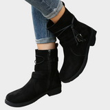 Almut | Stiefelette mit niedrigem Absatz in Dunkelgrau