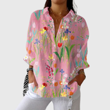 Petra | Bluse in Rosé mit Rosenprint