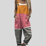 Katrin | Color-Block Latzhose Orange-Rosa