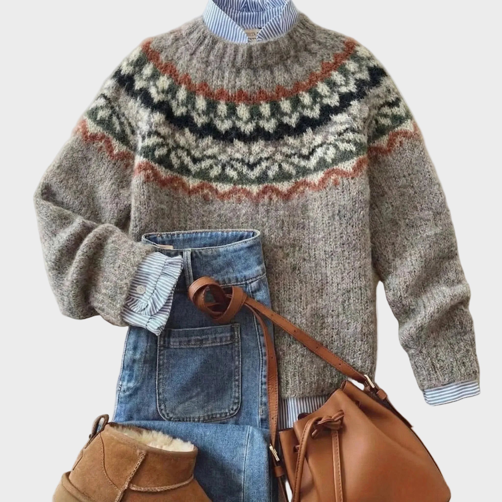 Eleanor - Nordic Erbe Geflochtener Pullover