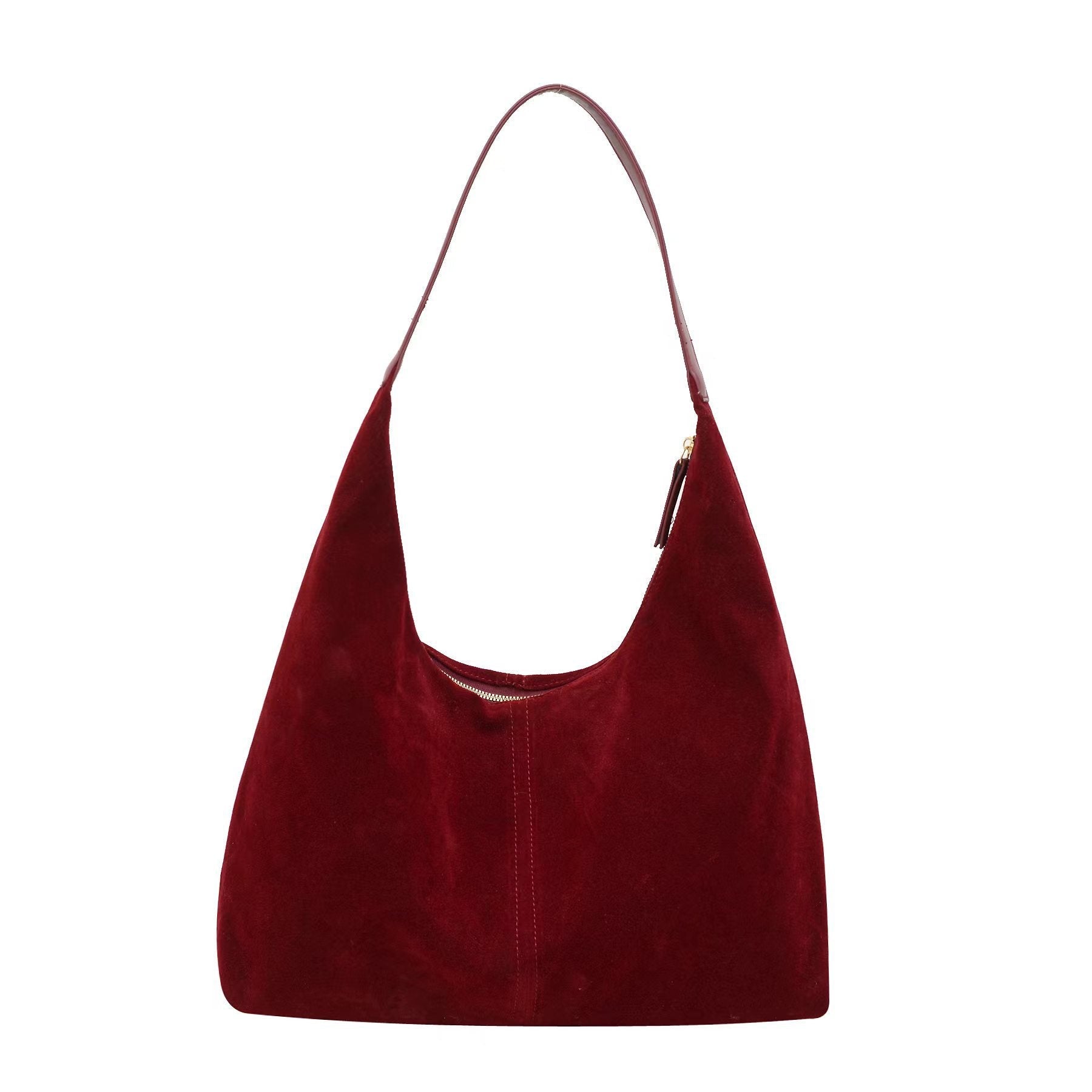 Damenhandtasche aus veganem Wildleder mit Reißverschluss