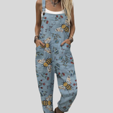 Bärbel | Hellblaue Latzhose mit Bienen