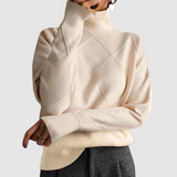 Esther | Strukturstrick-Rollkragenpullover in Grün