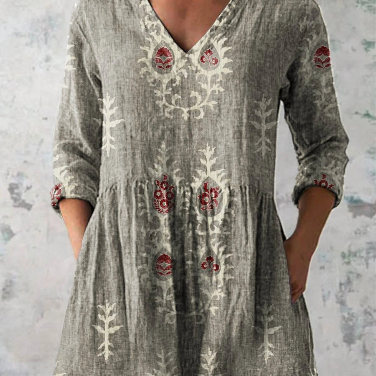 Frederike | Longbluse mit V-Ausschnitt in 6 Farben