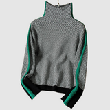 Elfriede | Rollkragenpullover in Orange und Grün