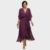 Svenja | Chiffonkleid mit V-Ausschnitt