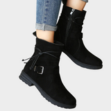 Almut | Stiefelette mit niedrigem Absatz in Dunkelgrau