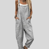 Gisela | Latzhose Hellgrau mit Used-Optik