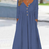 Vanessa | Midi-Kleid mit Knöpfen vorn