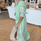 Silke | Florales Midi-Kleid mit V-Ausschnitt