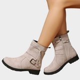 Almut | Stiefelette mit niedrigem Absatz in Dunkelgrau