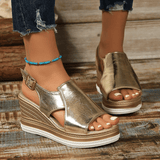 Brigitte | Stylische Metallic-Sandalen