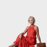 Bettina | Maxikleid mit Neckholder und Rüschen