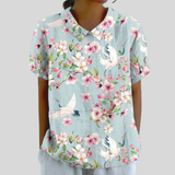 Minna | Blumenshirt mit Polokragen