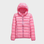 Leichte Steppjacke mit Kapuze in Rosa
