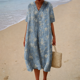 Bettina | Flatterndes bedrucktes Sommerkleid