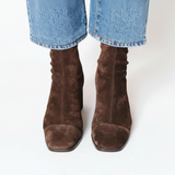 Wanda | Wildleder-Stiefelette mit Quadratzehe