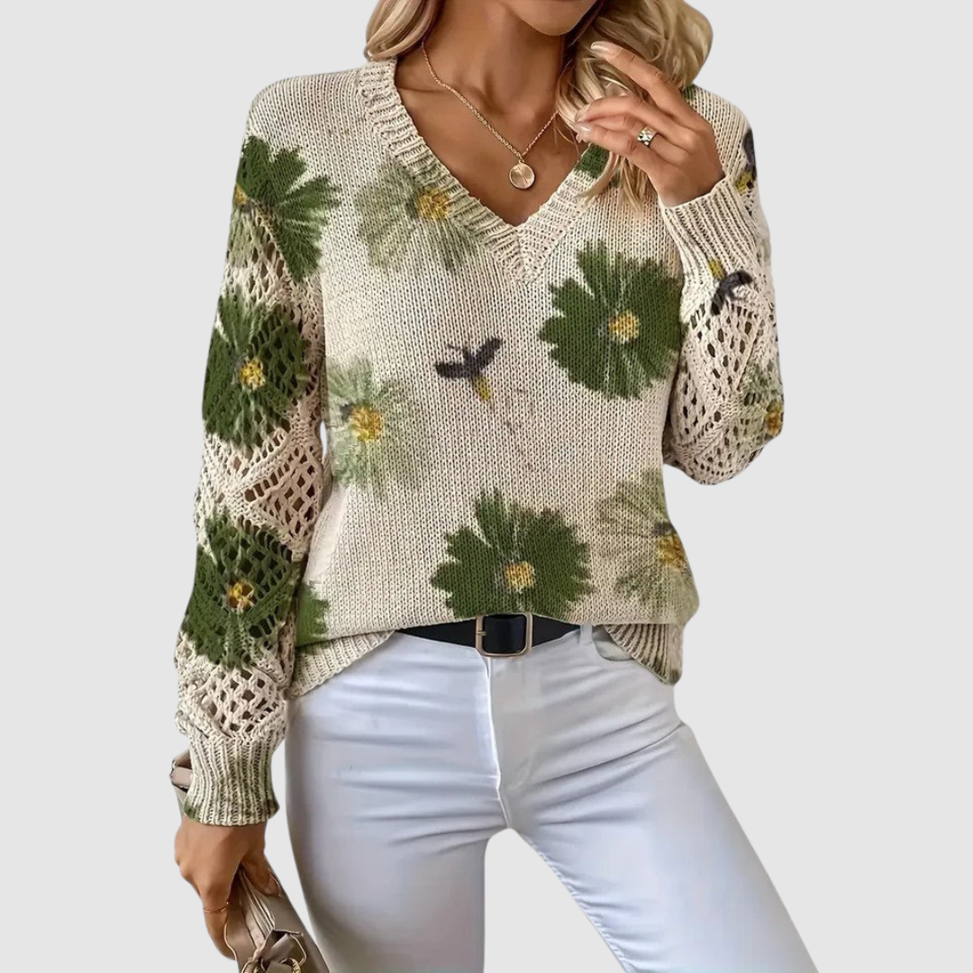 Meda - Eleganter Pullover mit floralem Muster