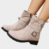 Almut | Stiefelette mit niedrigem Absatz in Dunkelgrau