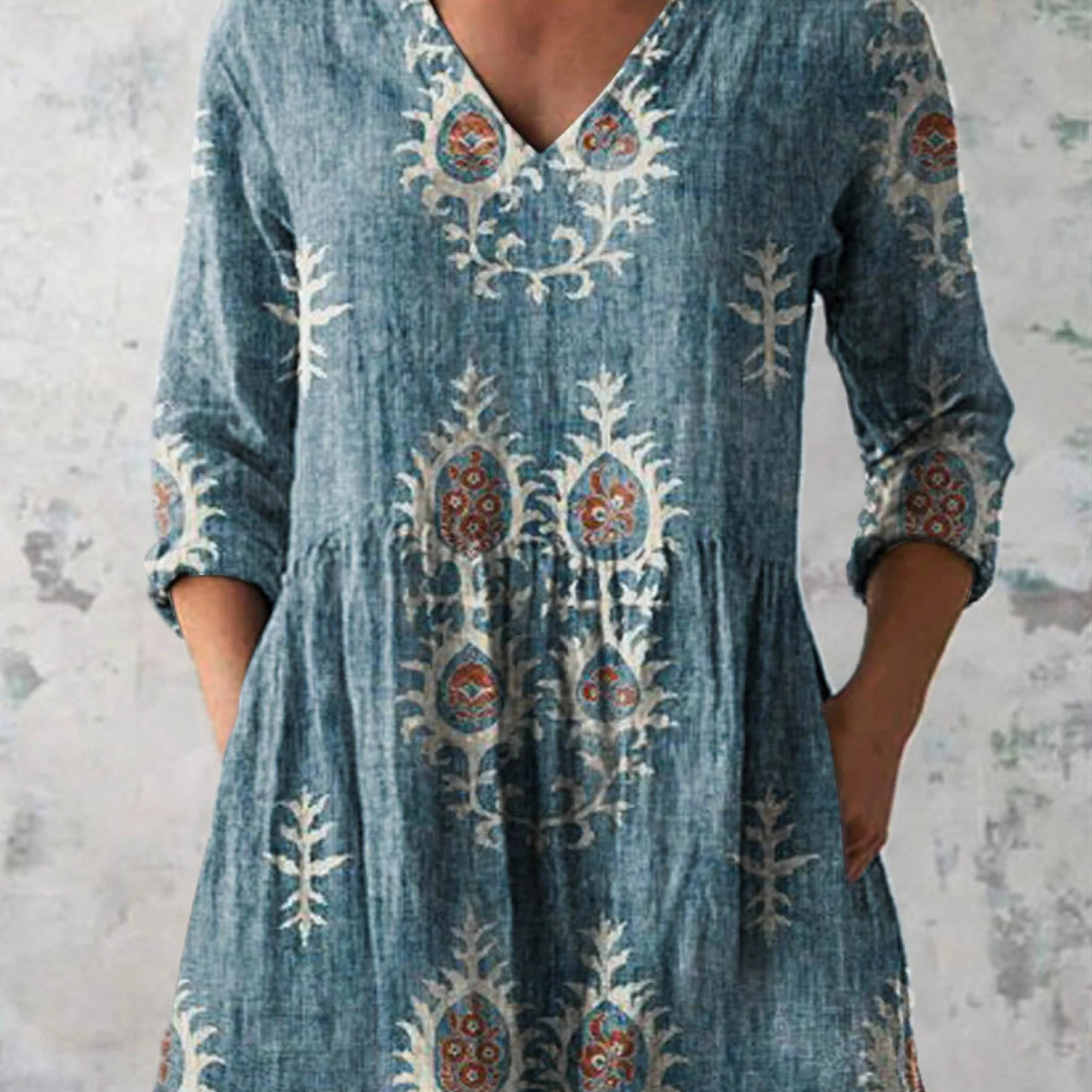 Frederike | Longbluse mit V-Ausschnitt in 6 Farben