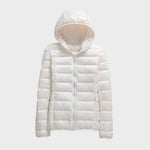 Leichte Steppjacke mit Kapuze in Creme