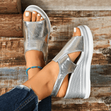 Brigitte | Stylische Metallic-Sandalen