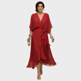 Svenja | Chiffonkleid mit V-Ausschnitt