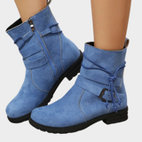 Almut | Stiefelette mit niedrigem Absatz in Dunkelgrau