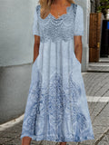 INDIGO | ELEGANTES MIDI-KLEID MIT BLUMENMUSTER