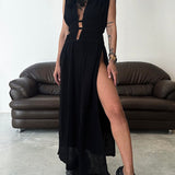 Bettina | Texturiertes Kleid mit Schlitz