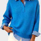 Viktoria - Bunter Pullover mit Patchwork-Karomuster