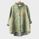 Ute | Sommerbluse in Beige und Braun
