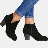 Selma | Stiefelette mit Blockabsatz in Beige