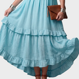 Bettina | Maxikleid mit Neckholder und Rüschen