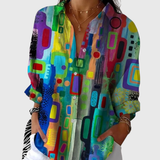 Katrin | Bluse mit buntem Patchworkdruck