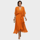 Svenja | Chiffonkleid mit V-Ausschnitt