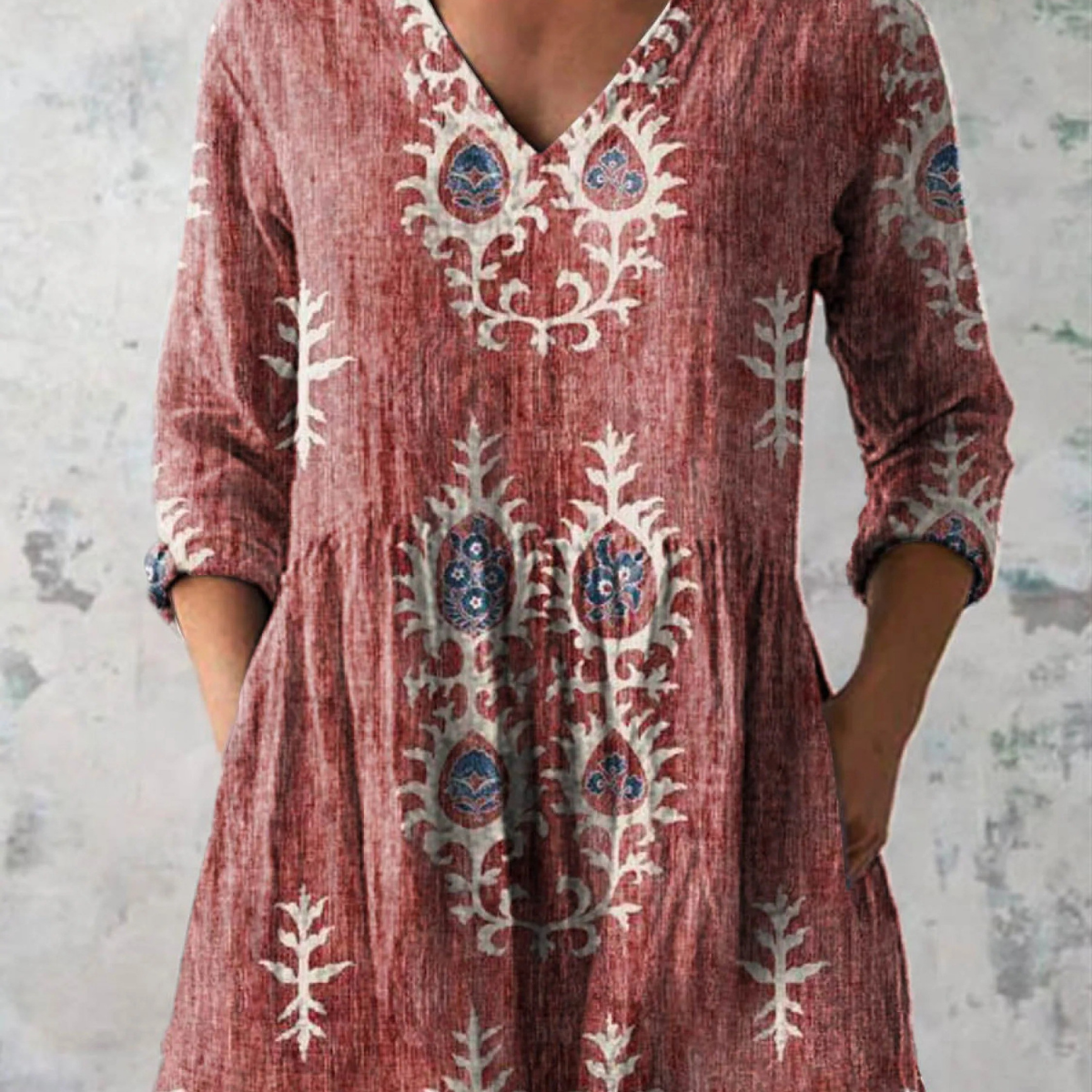 Frederike | Longbluse mit V-Ausschnitt in 6 Farben