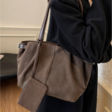 Handtasche Damen – Große Schultertasche mit Reißverschluss
