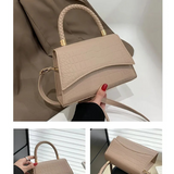 Damen Leder Crossbody Midi Tasche – Elegante Alltags Schultertasche
