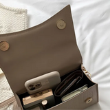 Damen Leder Crossbody Midi Tasche – Elegante Alltags Schultertasche