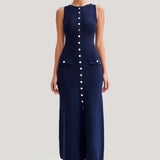 Christel | Ärmelloses Strickkleid mit Knöpfen