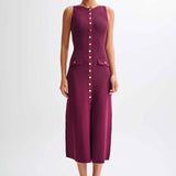 Christel | Ärmelloses Strickkleid mit Knöpfen