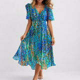 Jutta | Luftiges blaues Midi-Kleid