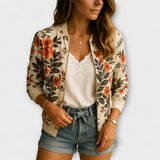 Andreia - Elegante Bomberjacke mit floralen Mustern