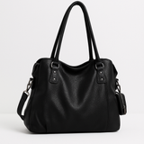 Leder Damen Schultertasche – Große Elegante Handtasche mit Reißverschluss