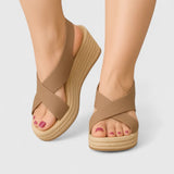Edeltraud | Plateau-Sandalen mit Kreuzriemen