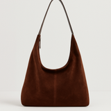 Damenhandtasche aus veganem Wildleder mit Reißverschluss