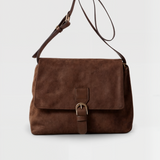 Umhängetasche Damen Wildleder – Vegane Crossbody Tasche Braun Kompakt